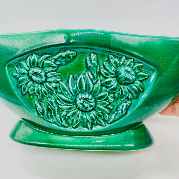 Red Wing B2016 Tropicana Belle Kogan Green /Yellow Embossed Sunflower Planter - Picture 8 of 12